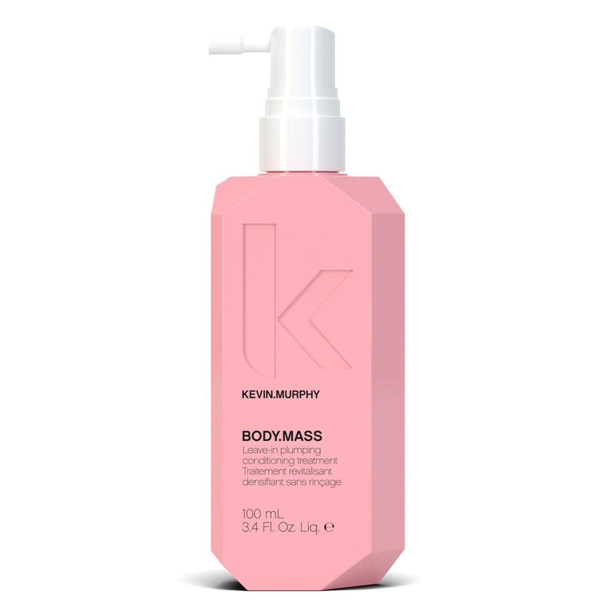 KEVIN.MURPHY front view of BODY.MASS bottle showing clean packaging and size benefit