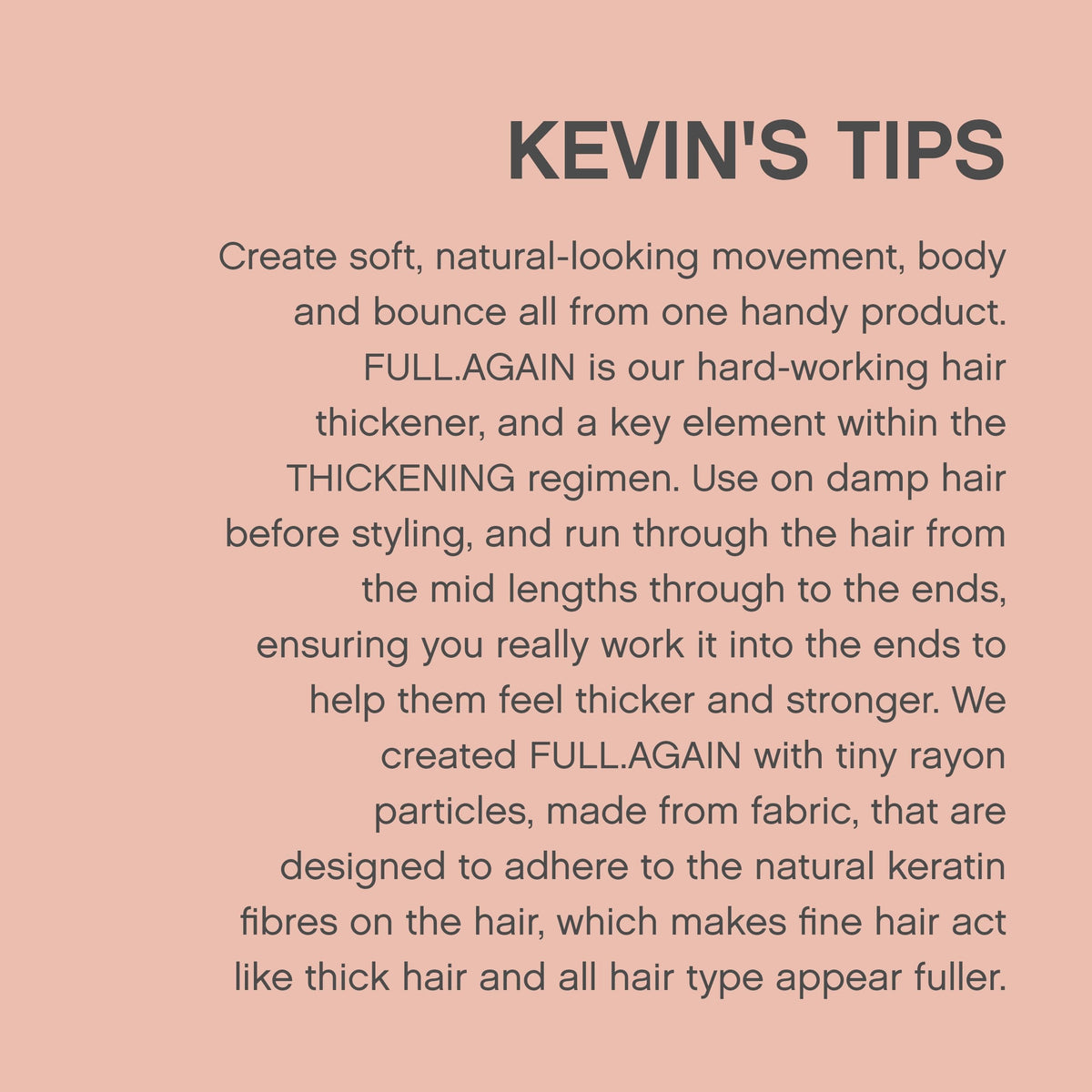 KEVIN.MURPHY FULL.AGAIN being applied to damp hair for root lift and fuller look