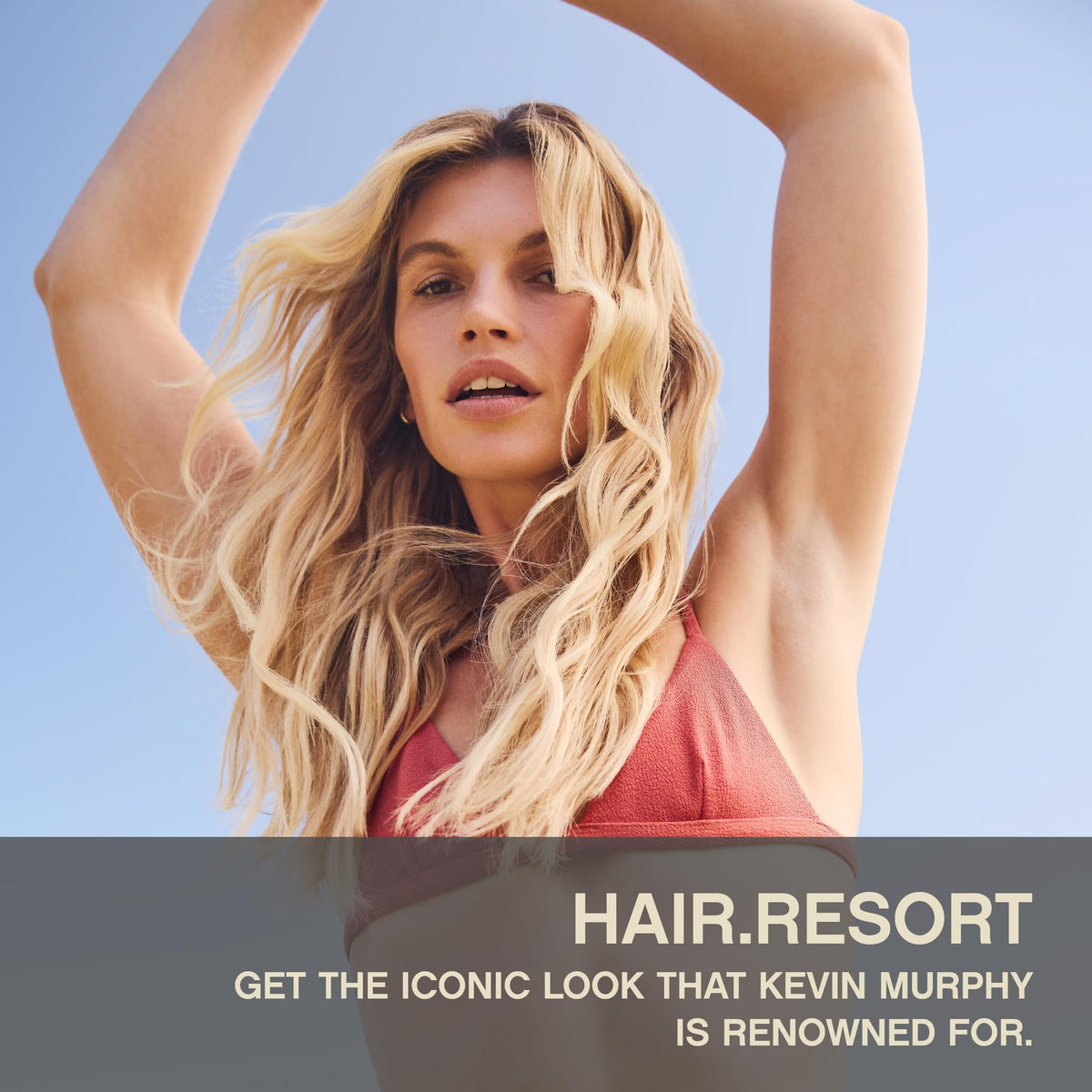 KEVIN.MURPHY HAIR.RESORT lotion texture close-up highlighting lightweight, non-greasy finish for natural hold