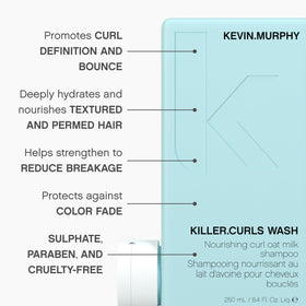 KEVIN.MURPHY shampoo in use under shower showing effective cleansing action