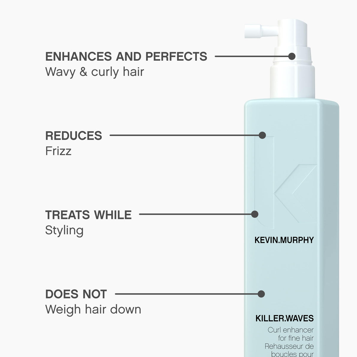 KEVIN.MURPHY applied to damp hair demonstrating easy distribution and definition