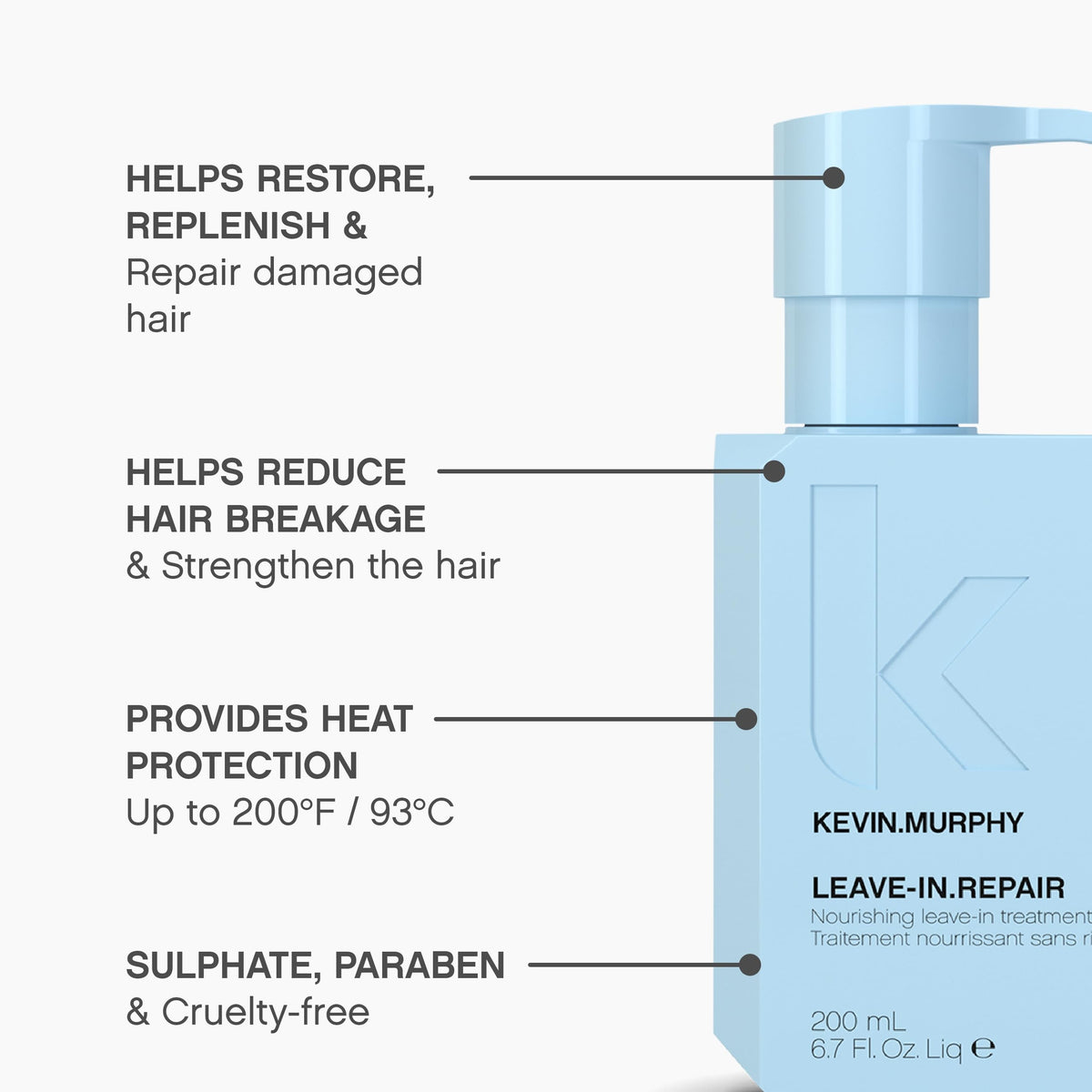 KEVIN.MURPHY texture droplet showing lightweight serum and smoothing benefit
