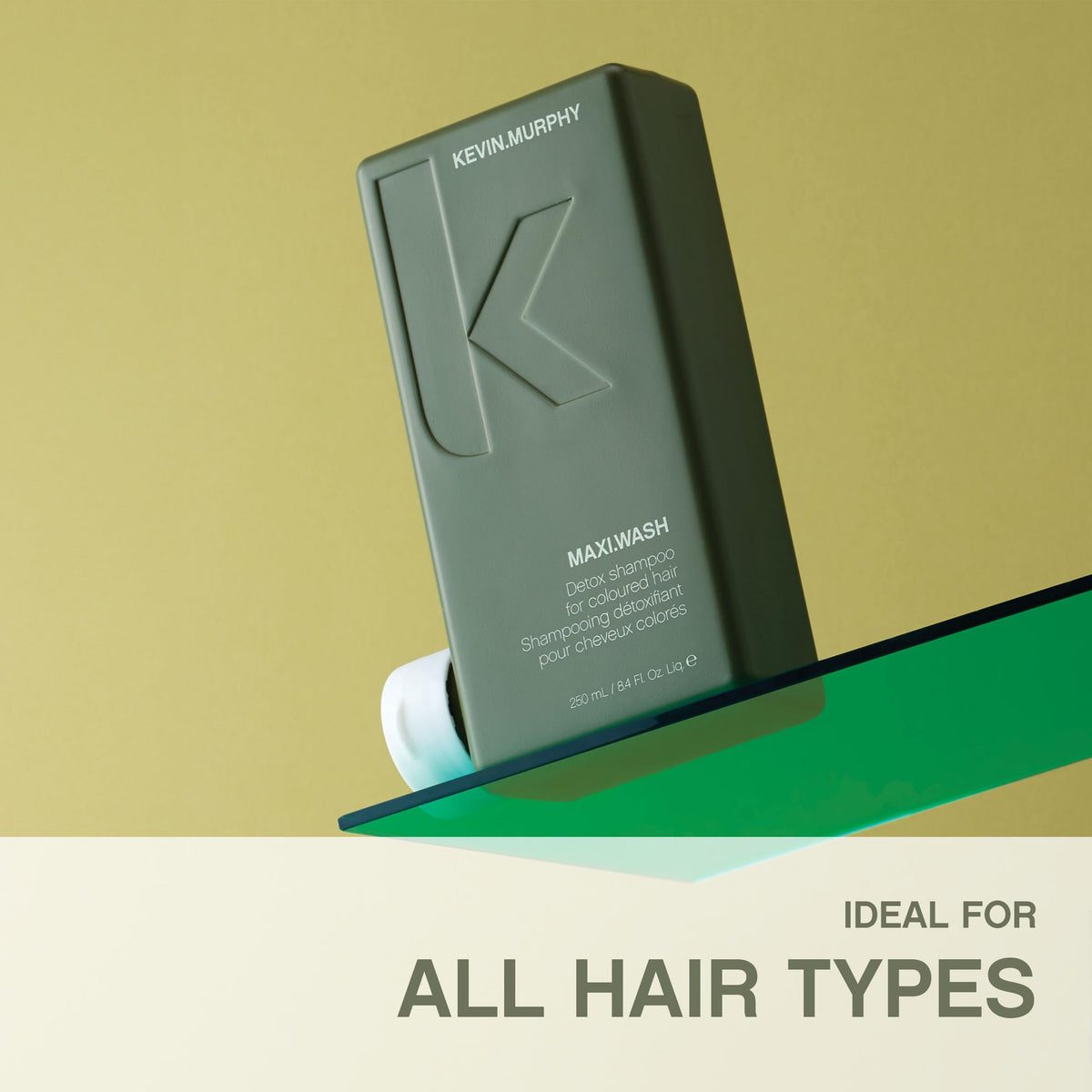 KEVIN.MURPHY Maxi.Wash bottle beside tea tree and rosemary ingredients