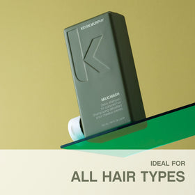 KEVIN.MURPHY Maxi.Wash bottle beside tea tree and rosemary ingredients