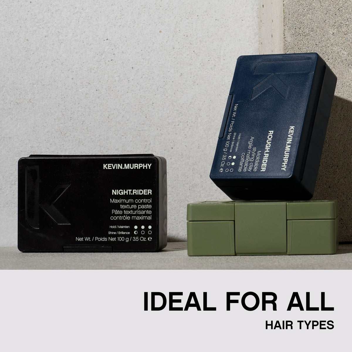 KEVIN.MURPHY paste being applied to hair to create textured, defined style benefit