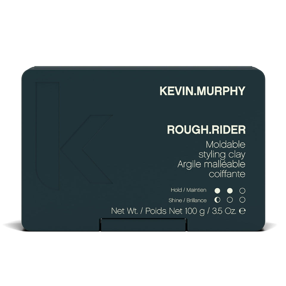 KEVIN.MURPHY Rough.RIDER front jar shows packaging and strong hold benefit