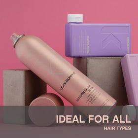 KEVIN.MURPHY on styled hair in lifestyle shot showing flexible natural finish