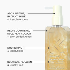 KEVIN.MURPHY mist being applied to dry hair for instant radiance