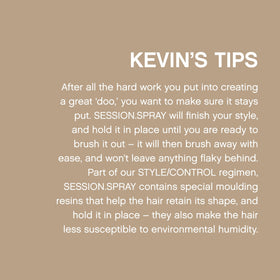 KEVIN.MURPHY bottle next to hand indicating 11.4 fl oz scale and travel convenience