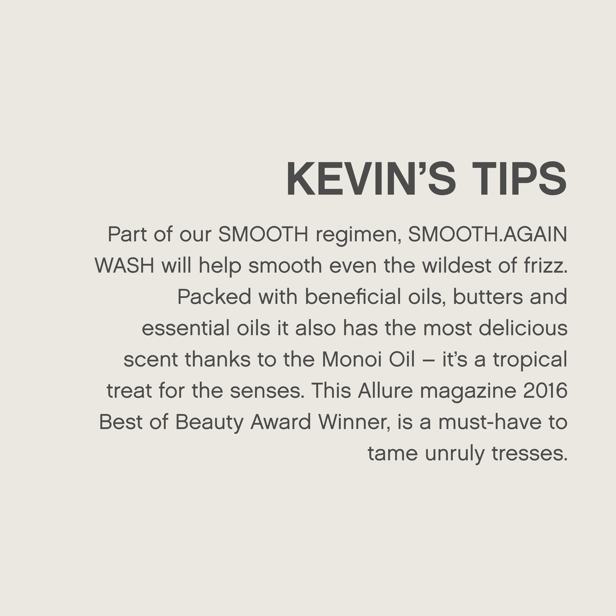 KEVIN.MURPHY in-shower use showing application for frizz control benefit