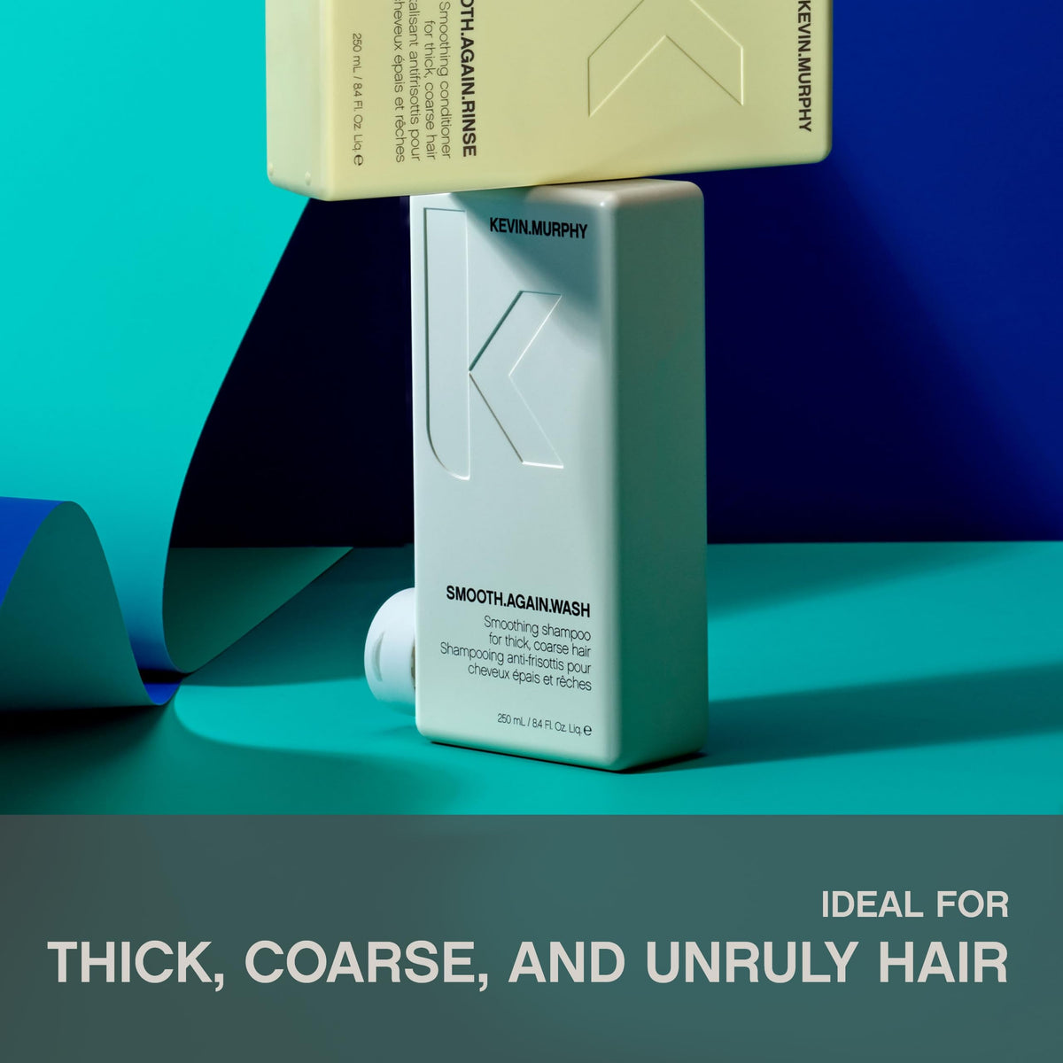 KEVIN.MURPHY 250ml bottle next to common items for size and portability benefit