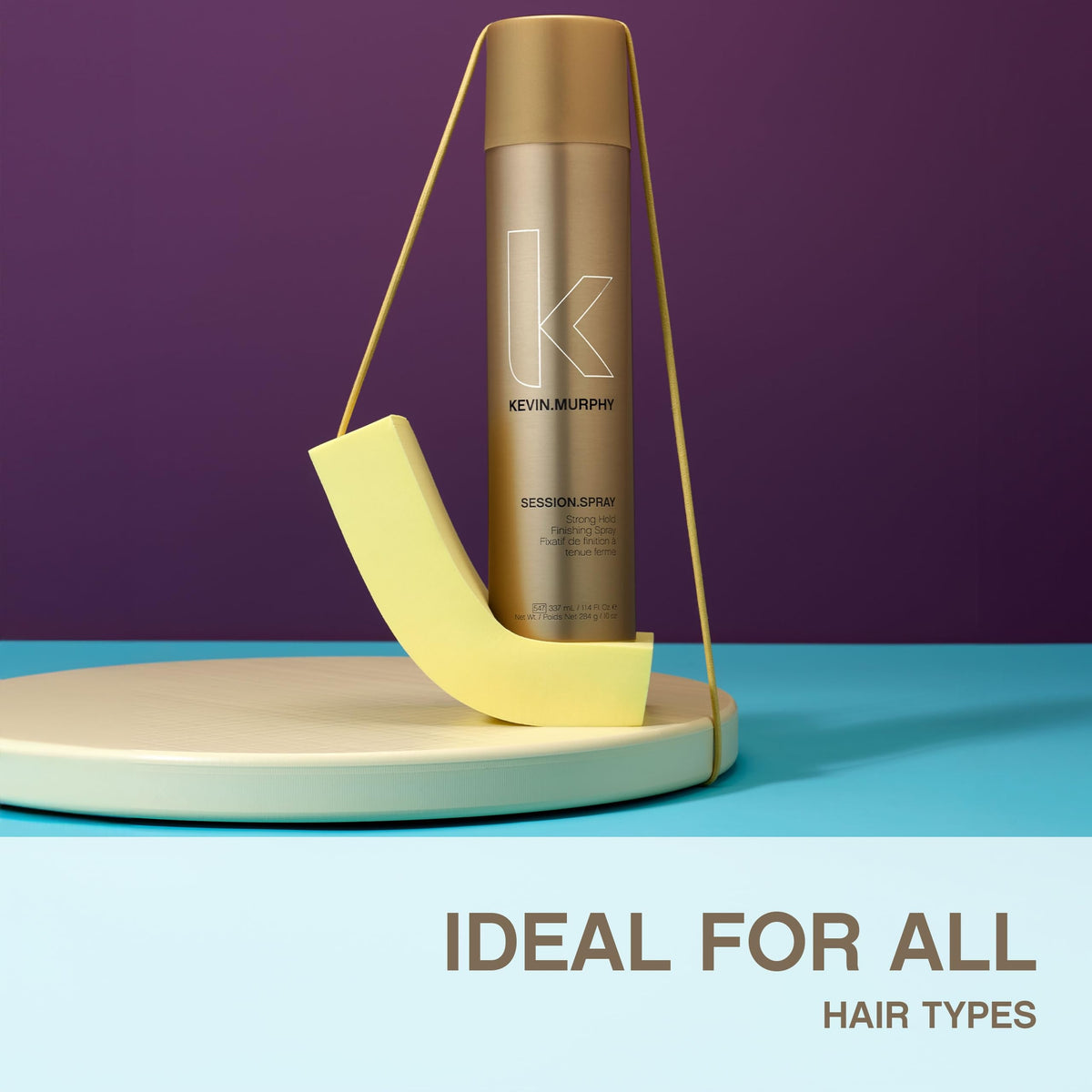 KEVIN.MURPHY spray applied to styled hair showing humidity resistance