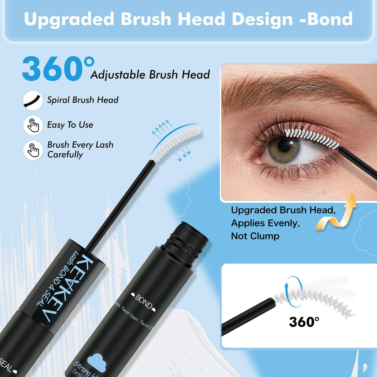 KevKev glue texture close-up highlighting clear finish and fast-drying benefit