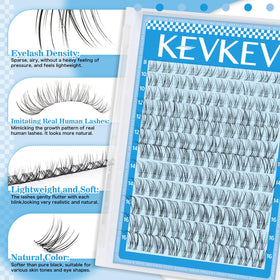 KevKev close-up of individual lash cluster texture and soft fibers