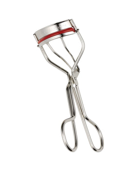 Kevyn Aucoin front view of eyelash curler showing ergonomic silhouette and benefit of control