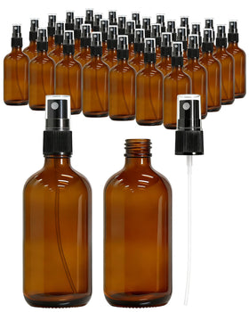 KEYWING front view of 35 amber glass bottles showing bulk value and portability