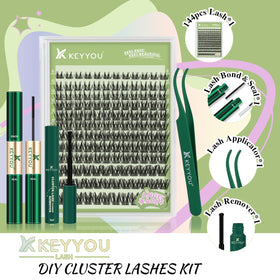 KEYYOU close-up of synthetic lash cluster texture for seamless natural blend