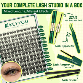 KEYYOU applicators and lash brush for precise placement and blending benefit