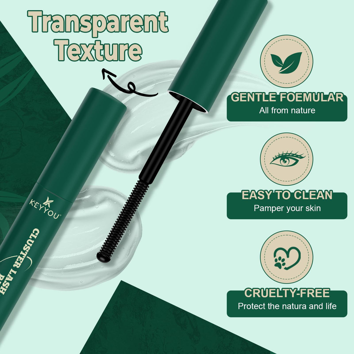 KEYYOU being applied at lash base offering quick, gentle adhesive breakdown