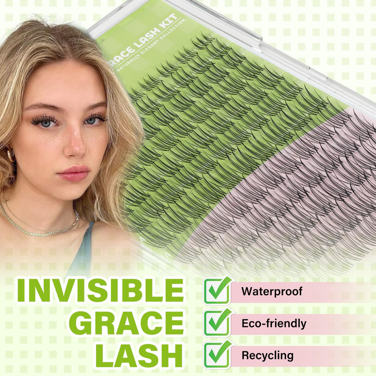 KEYYOU close-up of invisible band demonstrating seamless lashline blend