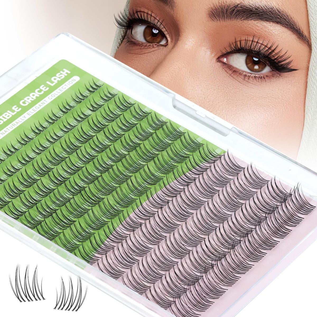 KEYYOU front packaging showing 120-piece Aurora lash kit and contents