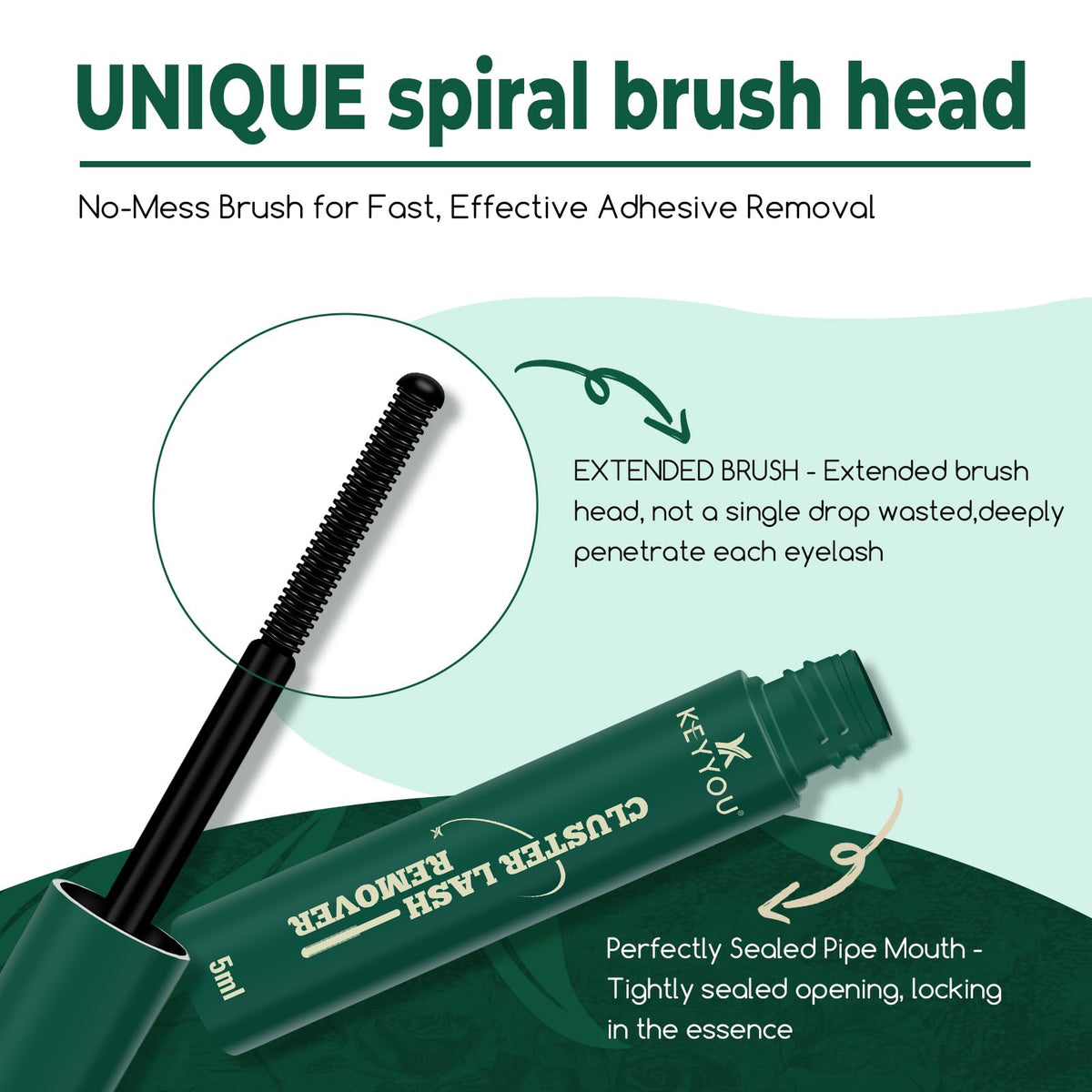 KEYYOU before and after shot showing clean lash base and reduced residue