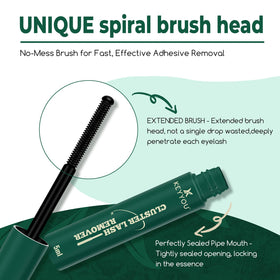 KEYYOU before and after shot showing clean lash base and reduced residue