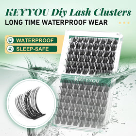 KEYYOU close-up of D curl 16mm fibers showing natural texture and soft finish