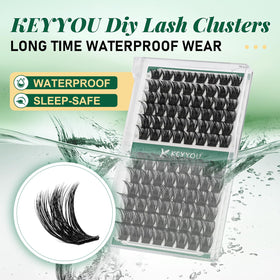 KEYYOU close-up of thin lash stems showing soft texture for comfortable wear