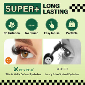 KEYYOU close-up of bonded individual lash showing secure attachment