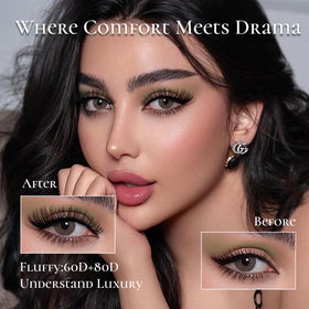 KEYYOU close-up of soft lash cluster texture highlighting comfort and knot-free feel