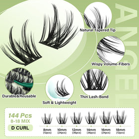 KEYYOU close-up of lash cluster fibers showing soft texture and featherlike finish