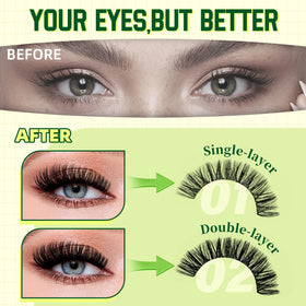 KEYYOU cluster lashes laid out by length showing selection for customized layering
