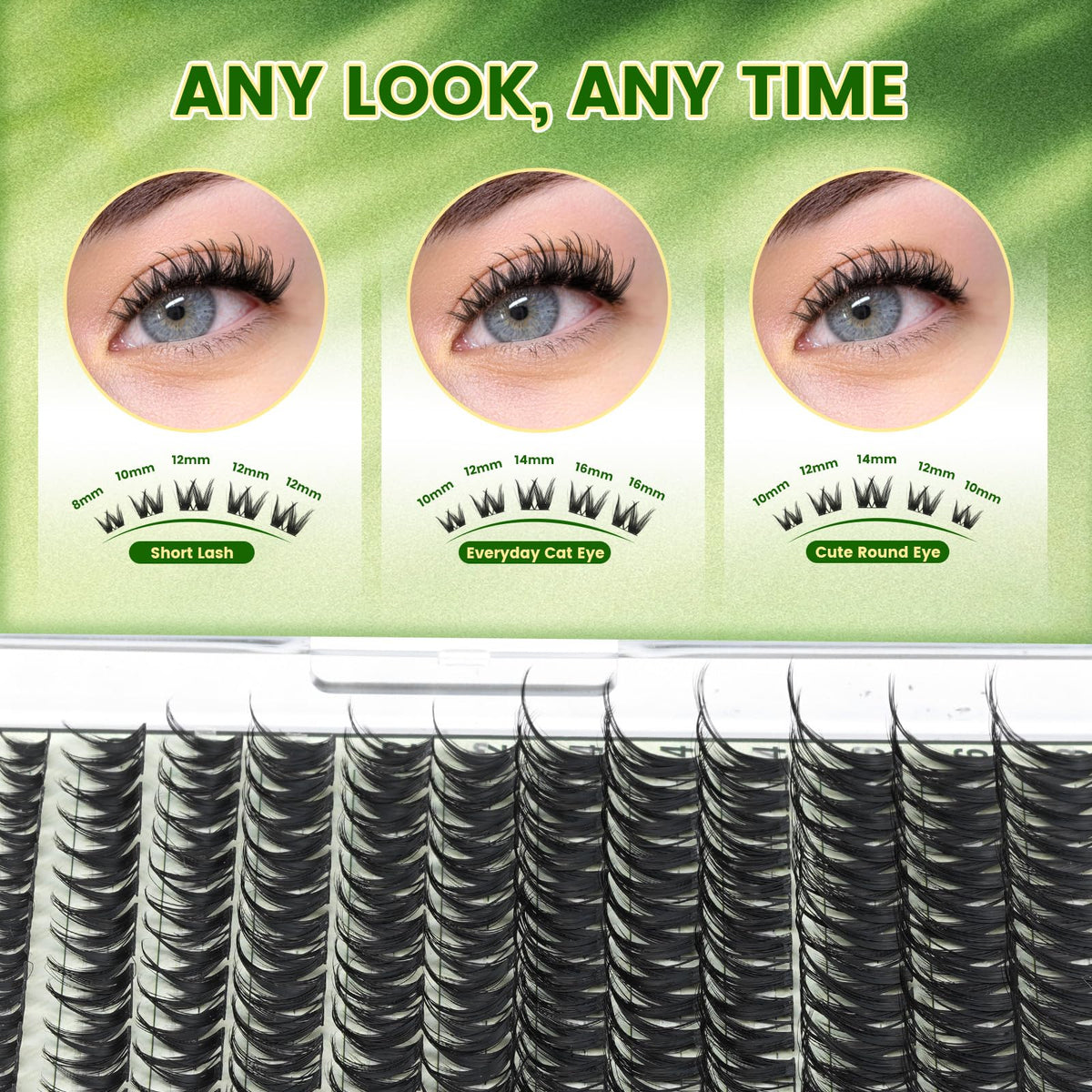 KEYYOU clusters laid out 8-18mm demonstrating mixed lengths for custom styling