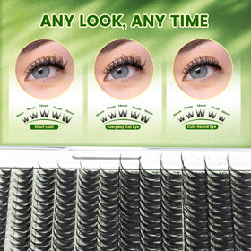 KEYYOU clusters laid out 8-18mm demonstrating mixed lengths for custom styling