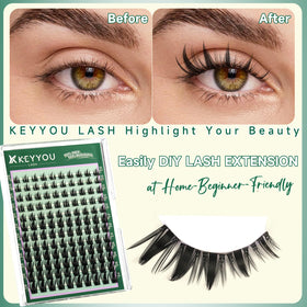 KEYYOU lashes worn in cosplay style showing lifted C-curl for dramatic eyes