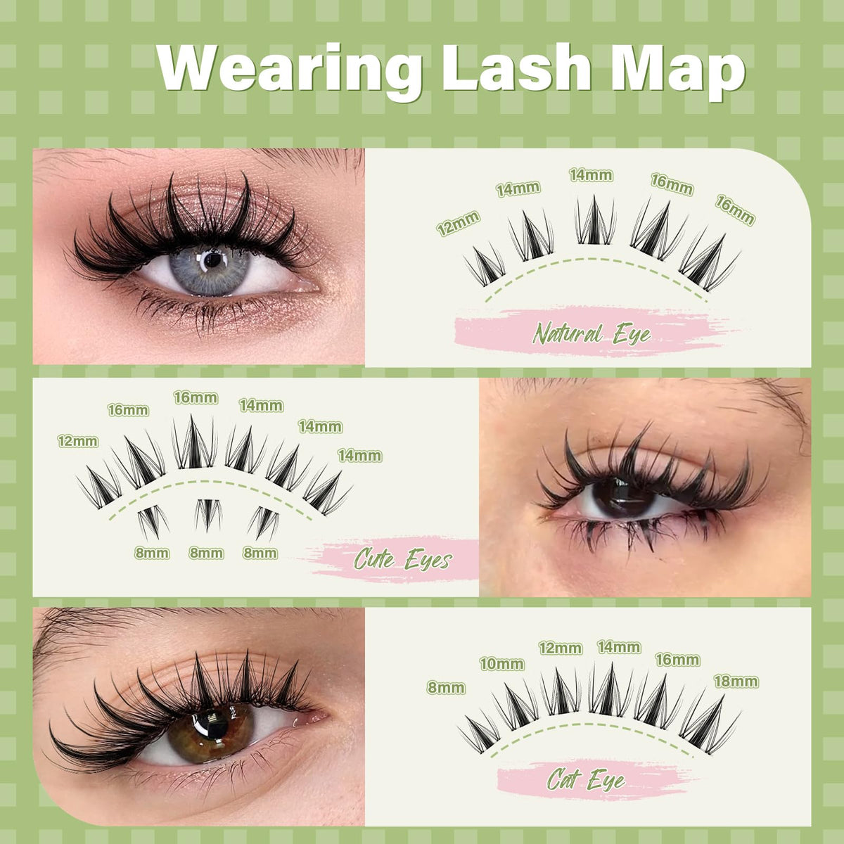 KEYYOU texture and D-curl of 12mm clusters showing natural lift benefit