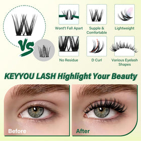 KEYYOU tweezers applying cluster for quick DIY precision