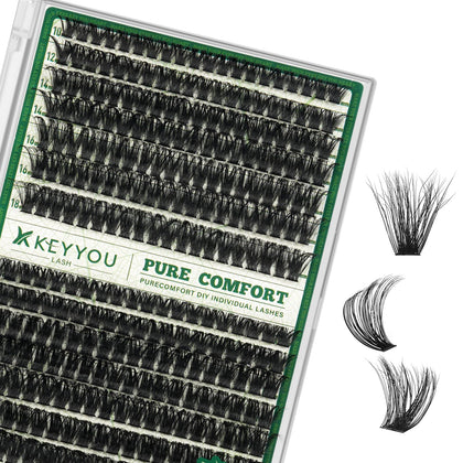 KEYYOU front packaging showing 280pcs dual-density clusters for choice