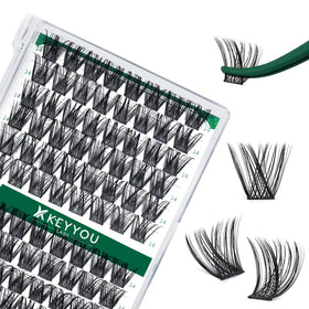 KEYYOU front packaging showing 96 lash clusters and product benefit of value