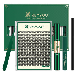KEYYOU front packaging showing full lash clusters kit and easy-start benefit