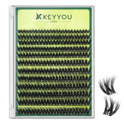 KEYYOU front packaging showing 144-cluster set and PuffSilk band benefits