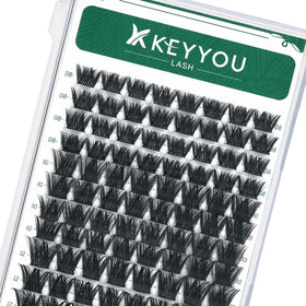 KEYYOU front tray showing 96 individual cluster lashes for economical applications