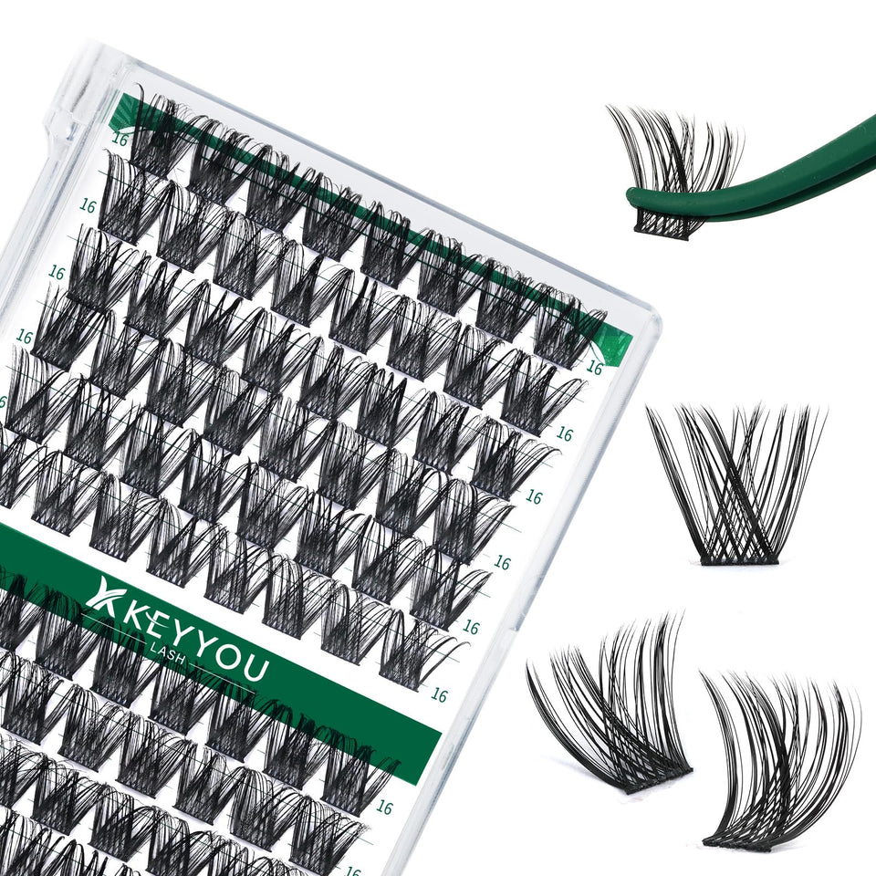 KEYYOU front tray view showing 96 lash clusters and organized layout for convenience