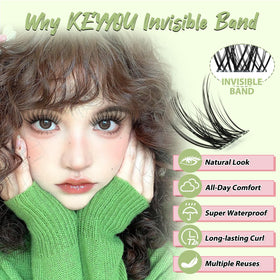 KEYYOU invisible band close-up showing transparent base for seamless blend