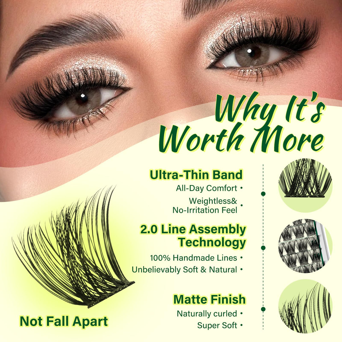 KEYYOU lash bond and seal bottles showing durable hold benefit