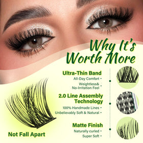 KEYYOU lash bond and seal bottles showing durable hold benefit