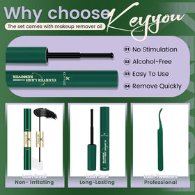 KEYYOU lash glue tube and applicator ready for quick, secure cluster adhesion