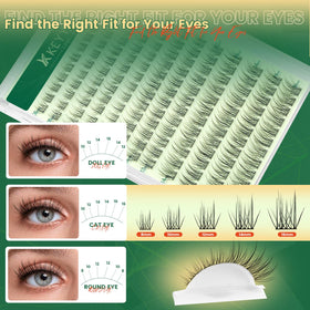 KEYYOU spread of 8–16mm cluster lengths illustrating layered volume options