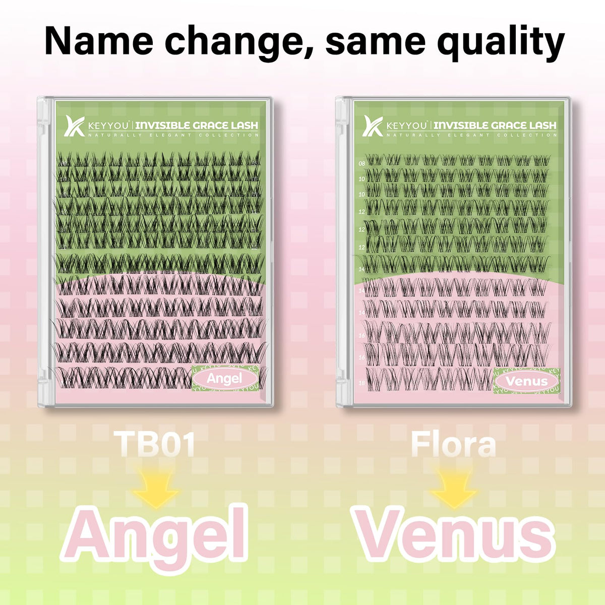 KEYYOU lash scale comparison in hand illustrating size and layering benefit